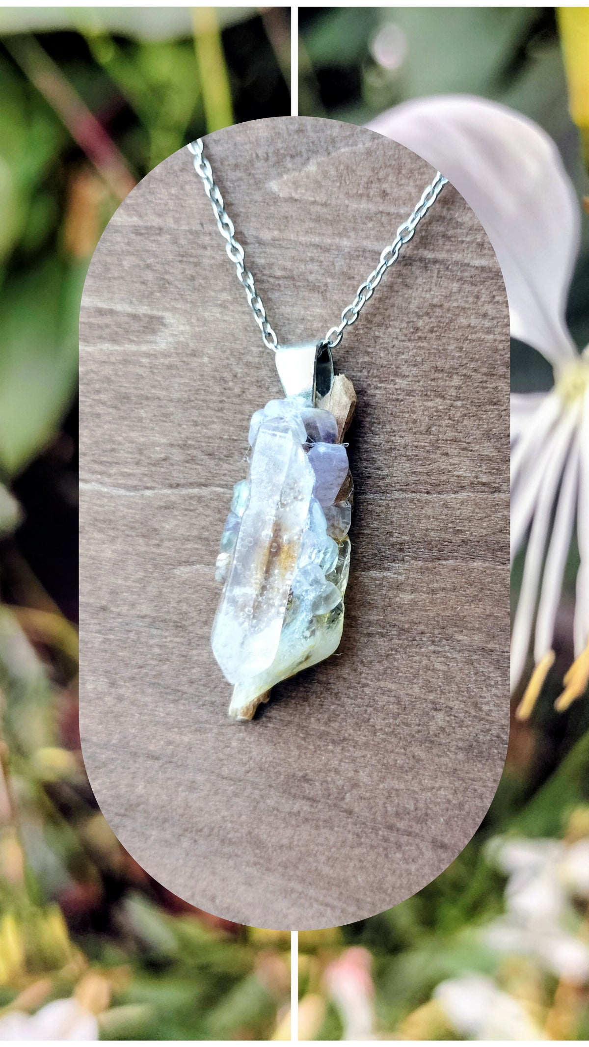 Collier larme de quartz